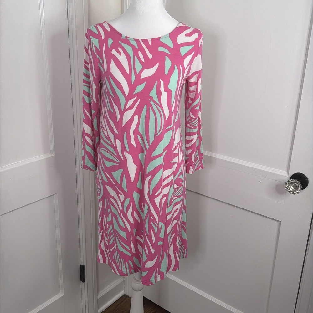 Lilly Pulitzer Dress Womens Small Ophelia Swing Pink Papaya Cutout Back Stretch